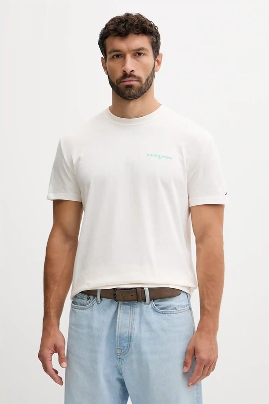 Хлопковая футболка Tommy Jeans DM0DM21982 бежевый AW25