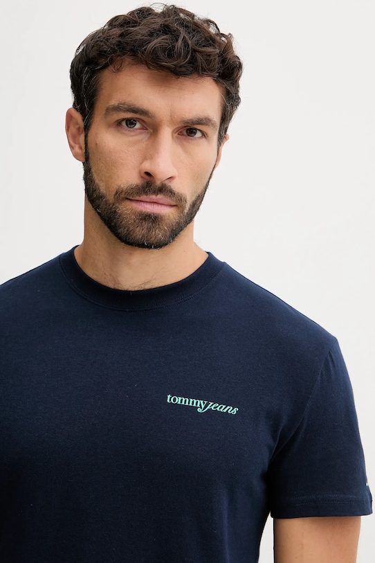 Îmbrăcăminte Tommy Jeans tricou din bumbac DM0DM21982 bleumarin