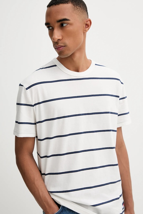 Bavlněné tričko Tommy Jeans béžová DM0DM21983