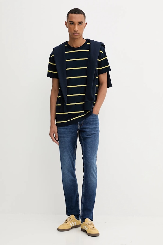 Tommy Jeans t-shirt bawełniany DM0DM21983 granatowy AW25