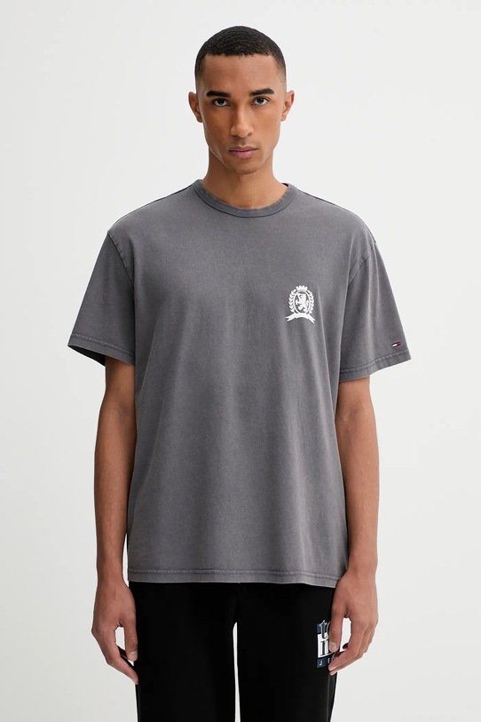 Ρούχα Βαμβακερό μπλουζάκι Tommy Jeans DM0DM21986 γκρί