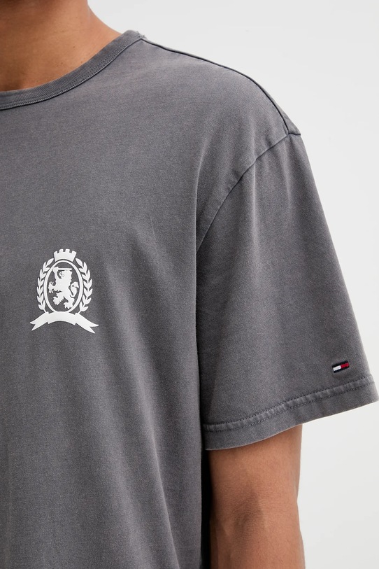 Βαμβακερό μπλουζάκι Tommy Jeans DM0DM21986 γκρί