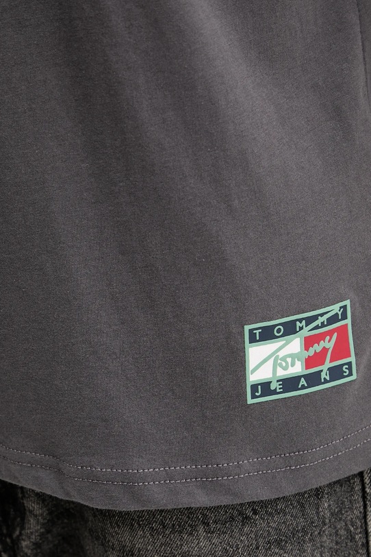 Bavlněné tričko Tommy Jeans DM0DM21989 šedá