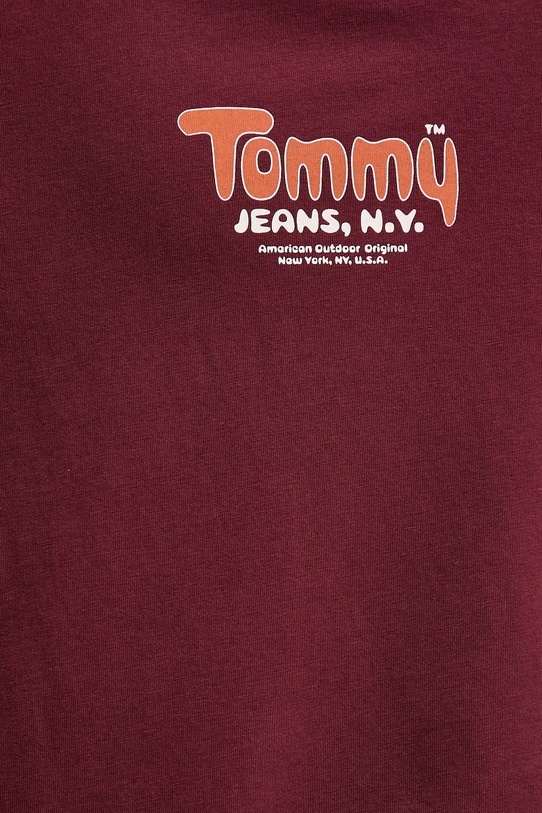 Bavlněné tričko Tommy Jeans DM0DM22049 burgundské