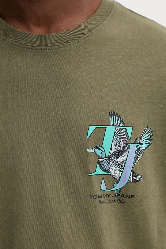 Бавовняна футболка Tommy Jeans DM0DM22060 зелений