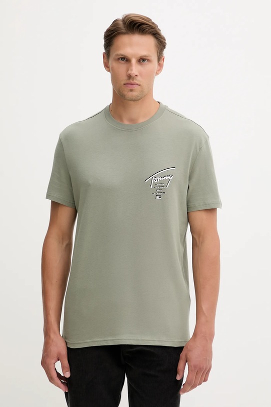 Oblečení Bavlněné tričko Tommy Jeans DM0DM22120 zelená