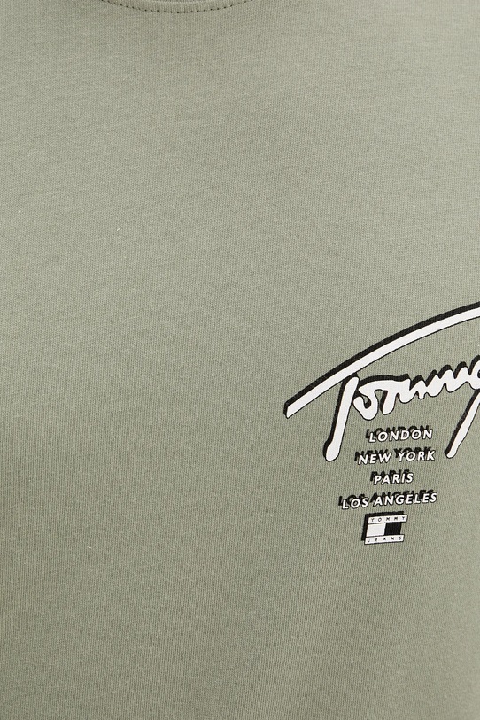 Bavlněné tričko Tommy Jeans DM0DM22120 zelená