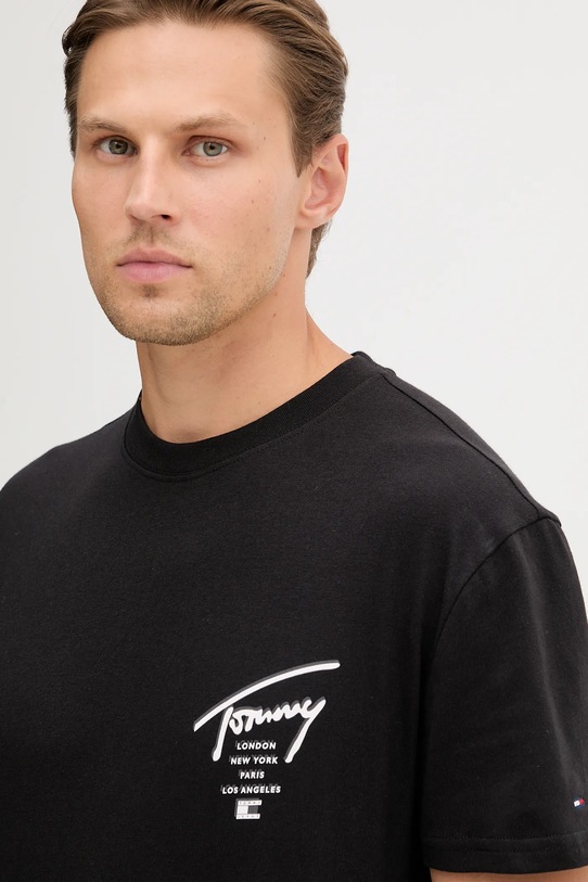 Tommy Jeans t-shirt bawełniany czarny DM0DM22120