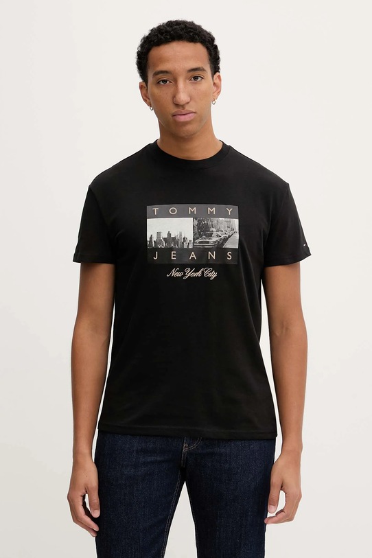 Tommy Jeans t-shirt bawełniany nadruk czarny DM0DM22464