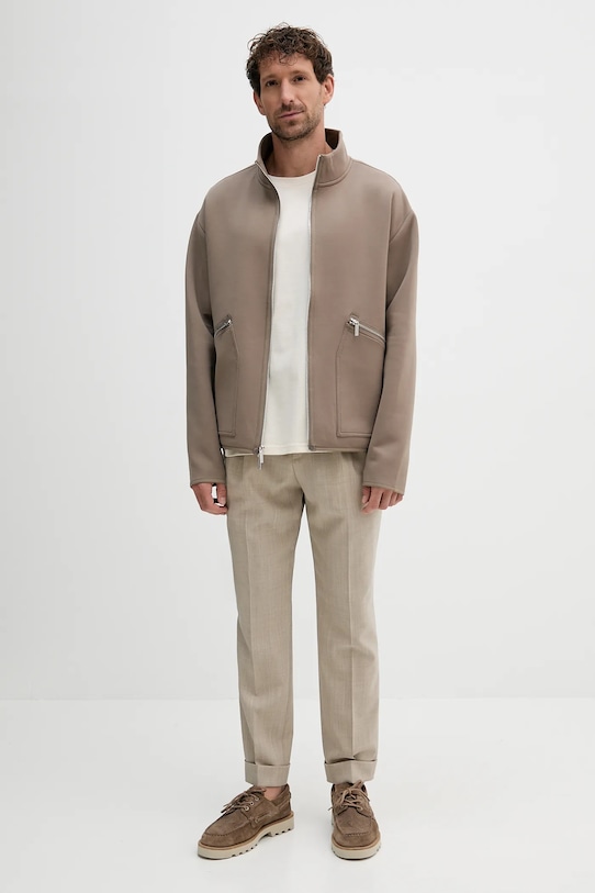 Βαμβακερό μπλουζάκι Michael Kors CT552NHFV4 μπεζ AW25