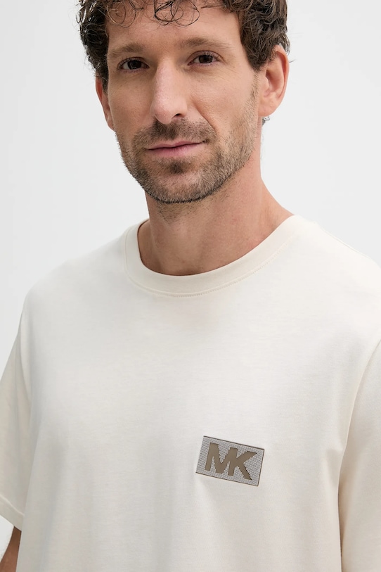 Βαμβακερό μπλουζάκι Michael Kors μπεζ CT552NHFV4