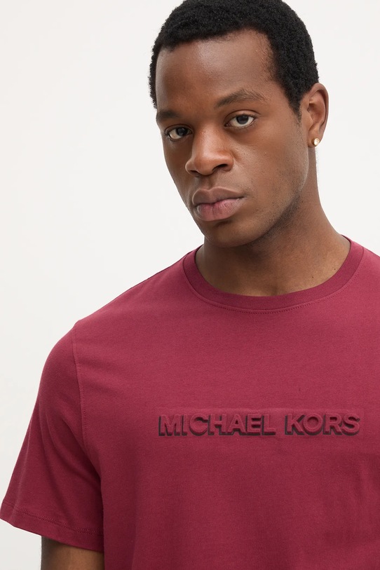 Michael Kors t-shirt bawełniany bordowy CT552LP1V2