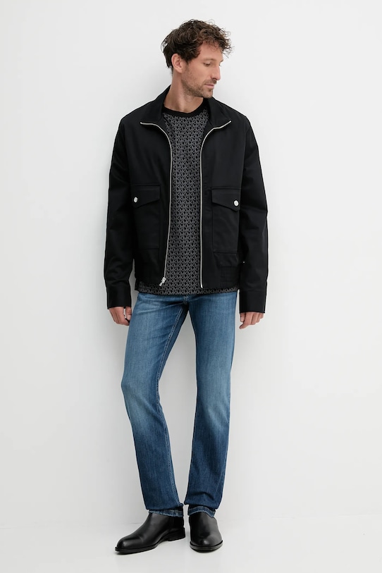 Βαμβακερό μπλουζάκι Michael Kors CS5529A5KS μαύρο AW25