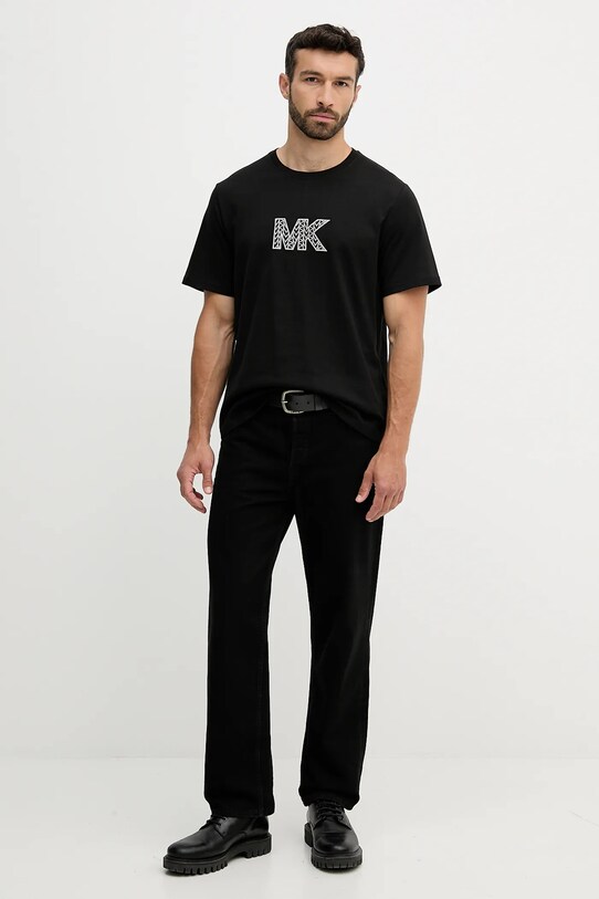 Βαμβακερό μπλουζάκι Michael Kors CT552LN1V2 μαύρο AW25
