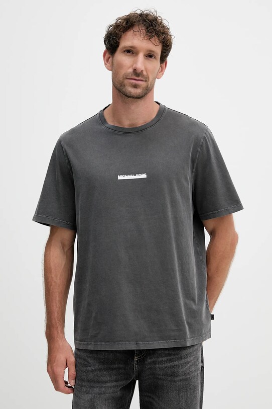 Michael Kors t-shirt bawełniany nadruk szary CT552LLFV4