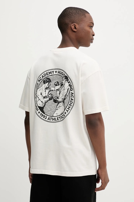Odzież HUGO t-shirt bawełniany 50542366 beżowy