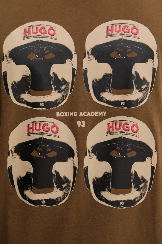 HUGO t-shirt bawełniany brązowy 50542560