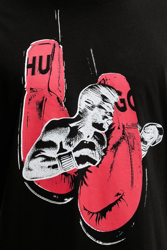 Bavlněné tričko HUGO 50542560 černá