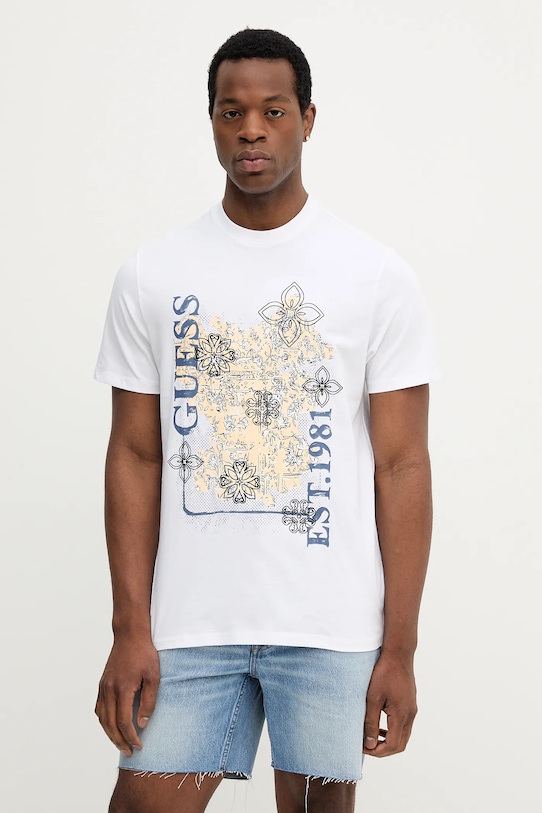 Бавовняна футболка Guess бавовна білий M5YI12.I3Z14