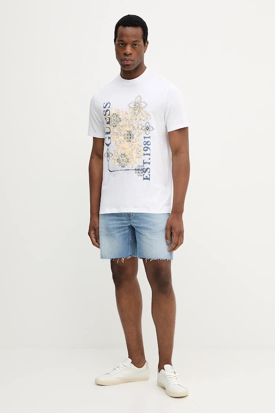 Бавовняна футболка Guess M5YI12.I3Z14 білий AW25