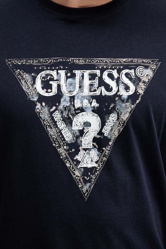 Guess t-shirt bawełniany M5YI15.I3Z14 granatowy