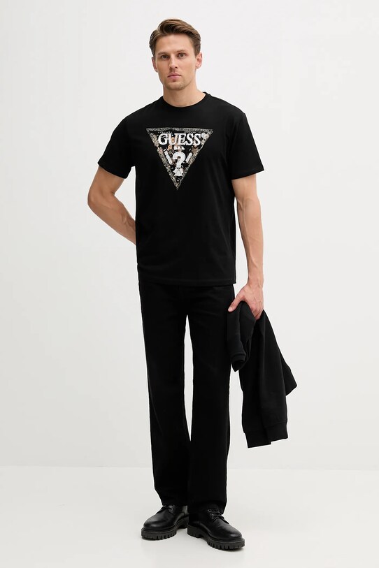Guess tricou din bumbac M5YI15.I3Z14 negru AW25