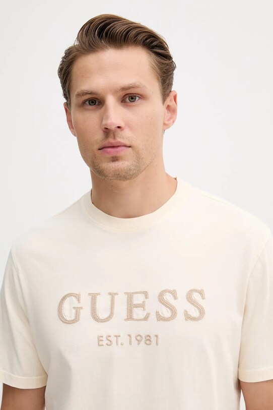 Дрехи Памучна тениска Guess M5YI17.I3Z14 бежов