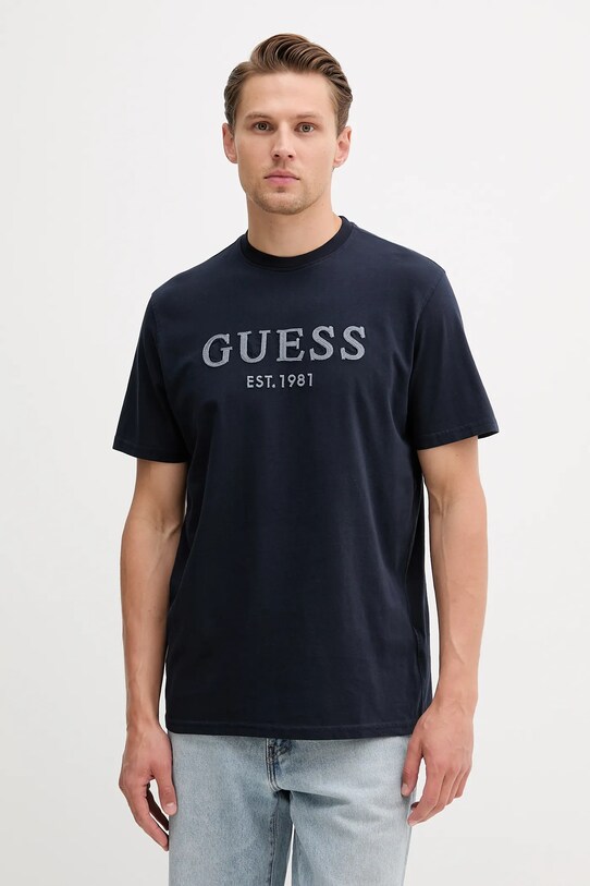 Guess t-shirt bawełniany regular granatowy M5YI17.I3Z14