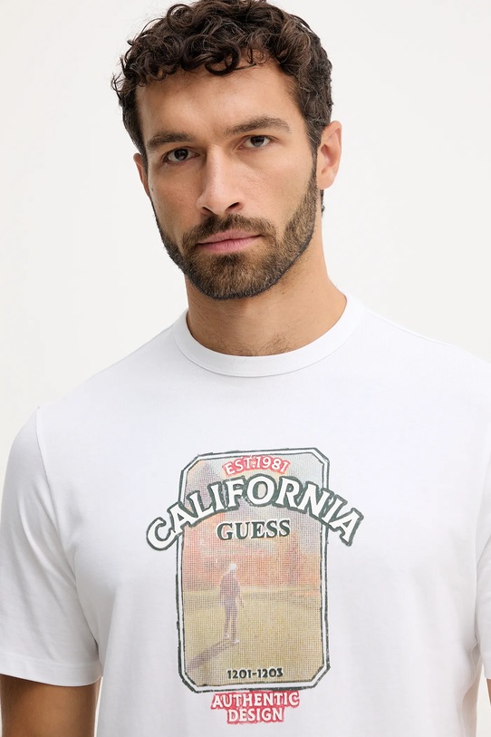 Guess t-shirt in cotone PANORAMA bianco M5YI18.I3Z14
