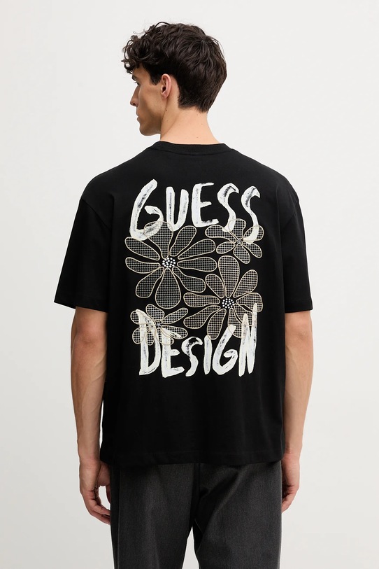 Bavlněné tričko Guess potisk černá M5YI20.K8FQ4