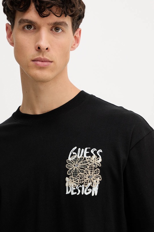 Bavlněné tričko Guess černá M5YI20.K8FQ4