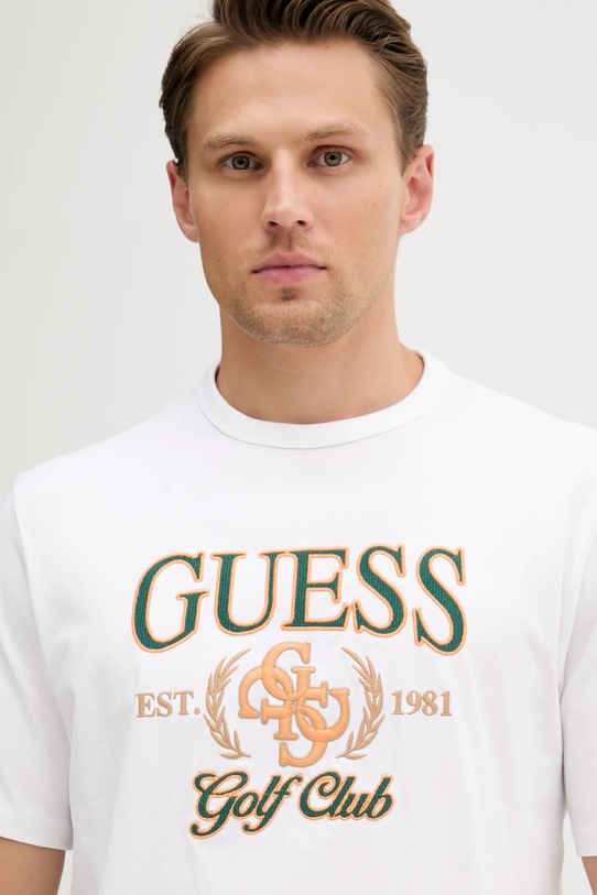 Бавовняна футболка Guess 4G білий M5YI22.K8FQ4