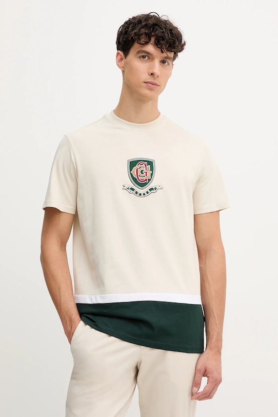 Guess tricou din bumbac imprimeu bej M5YI23.K8FQ4