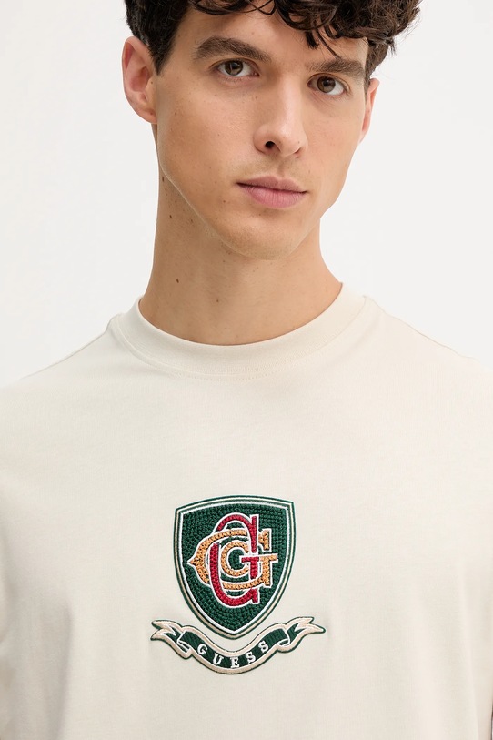 Bavlněné tričko Guess béžová M5YI23.K8FQ4