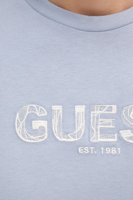 Bavlnené tričko Guess modrá M5YI41.KBW41