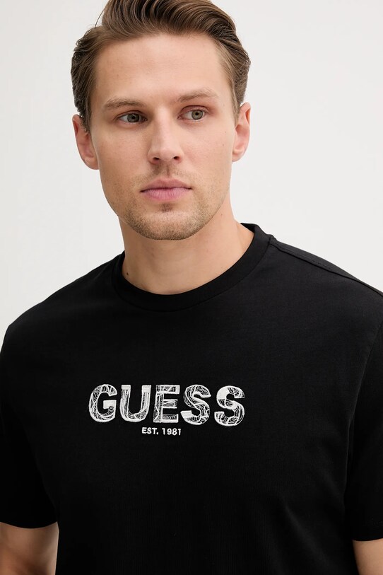 Îmbrăcăminte Guess tricou din bumbac M5YI41.KBW41 negru