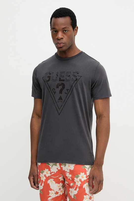Guess t-shirt bawełniany nadruk szary M5YI42.KBW41