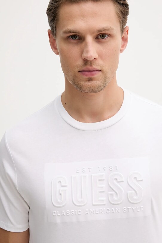 Îmbrăcăminte Guess tricou din bumbac M5YI44.KBW41 alb