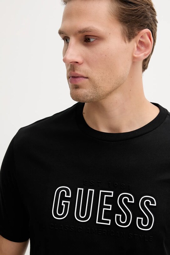 Odzież Guess t-shirt bawełniany M5YI44.KBW41 czarny