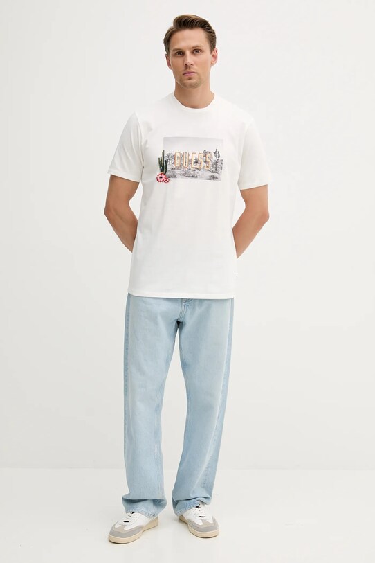 Guess tricou din bumbac M5YI45.KBW41 alb AW25