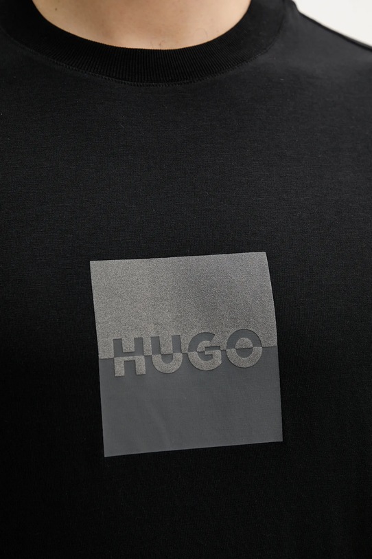 HUGO pamut póló fekete 50542784