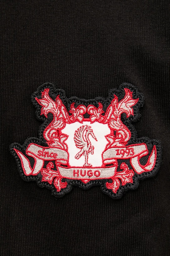 Βαμβακερό μπλουζάκι HUGO 50542957 μαύρο