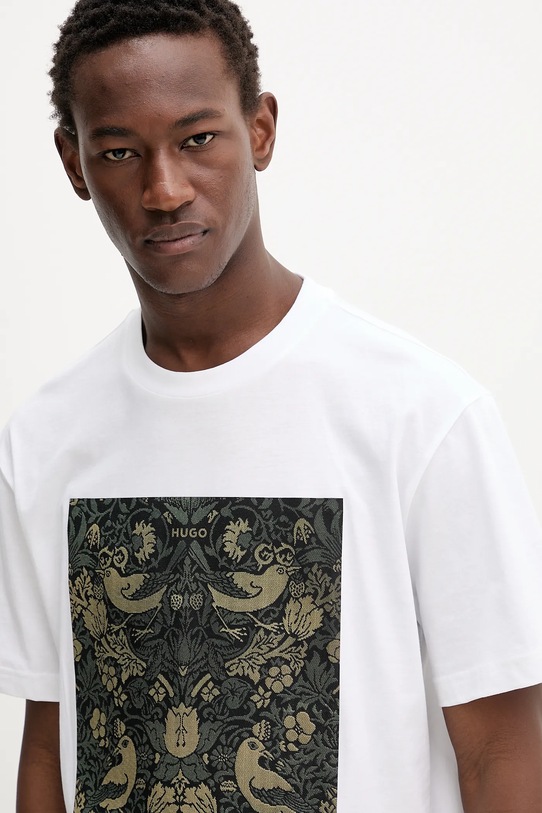 Βαμβακερό μπλουζάκι HUGO λευκό 50545363