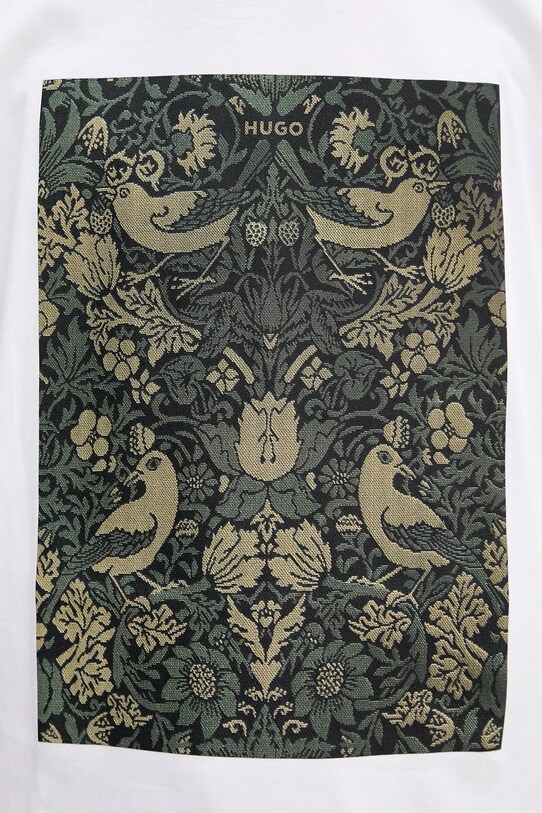 Βαμβακερό μπλουζάκι HUGO 50545363 λευκό