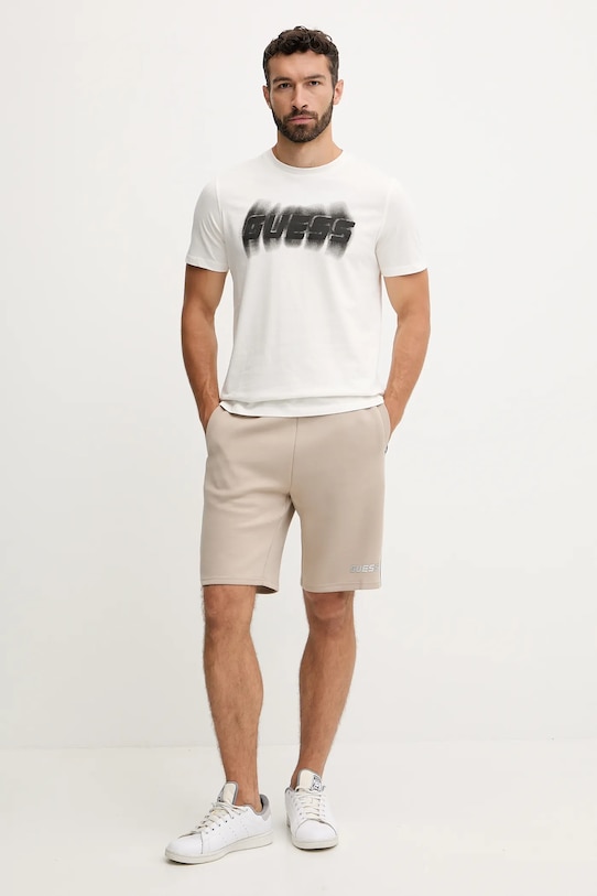 Guess tricou din bumbac ASCANIO Z5YI12.I3Z14 bej AW25