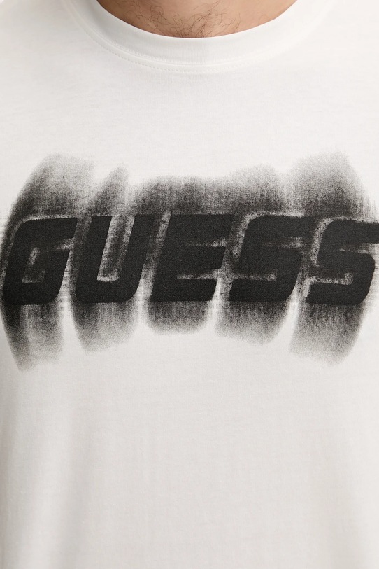 Βαμβακερό μπλουζάκι Guess ASCANIO Z5YI12.I3Z14 μπεζ