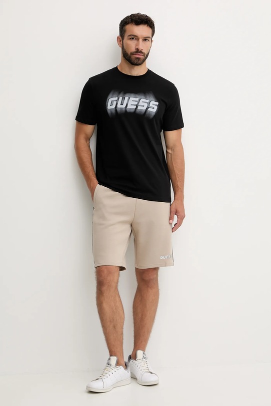 Guess t-shirt bawełniany ASCANIO Z5YI12.I3Z14 czarny AW25