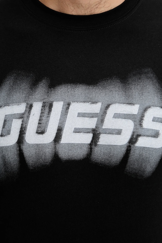 Guess t-shirt bawełniany ASCANIO Z5YI12.I3Z14 czarny