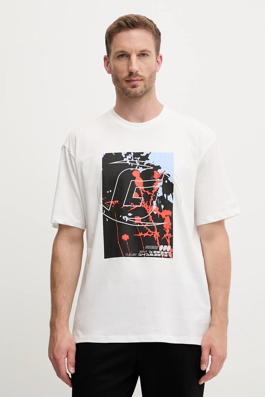 Guess t-shirt in cotone RINALDO sovrastampa bianco Z5YI13.I3Z14