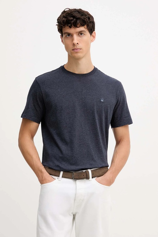 United Colors of Benetton t-shirt bawełniany bawełna niebieski 3UWFU10AU